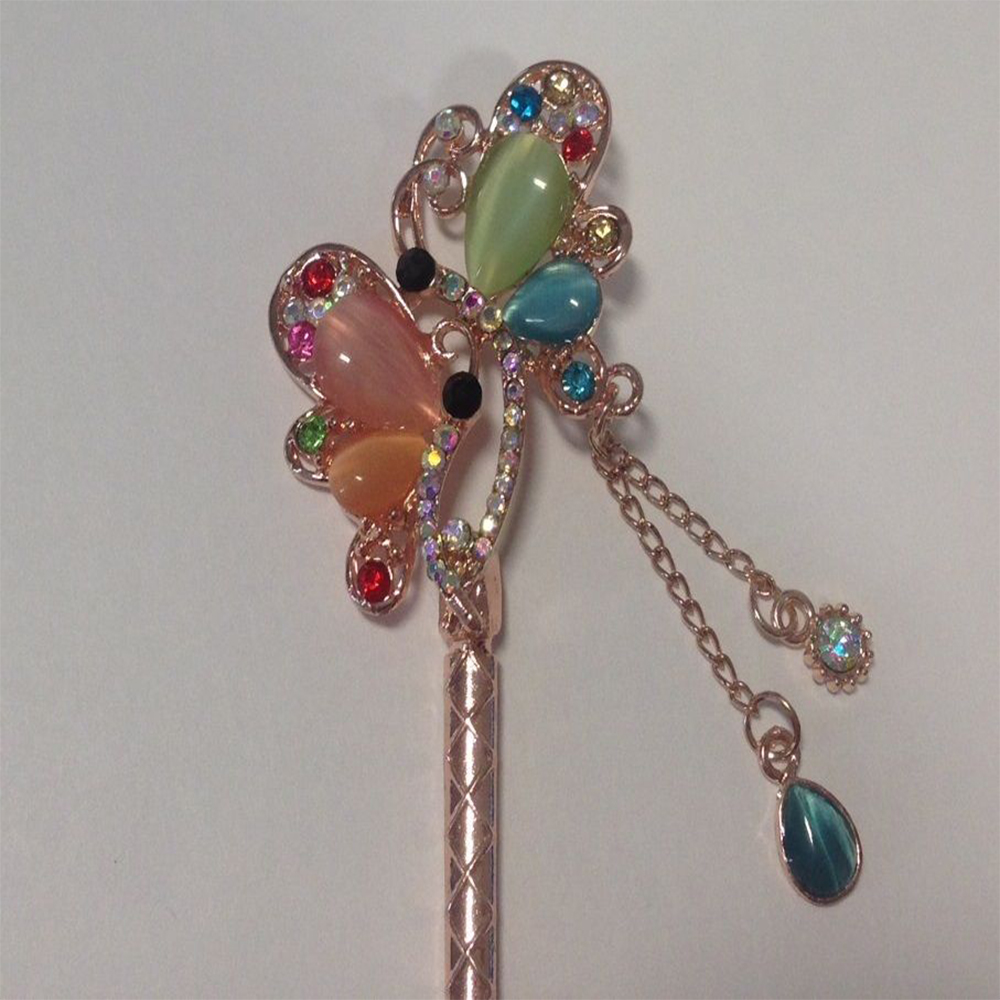Colourful Butterfly Crystal Gem Hair Pin