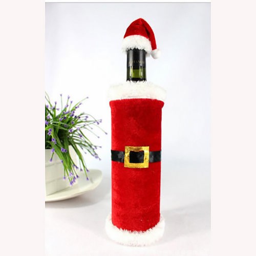 Santa Clause Outfit Wine Bottle Cover